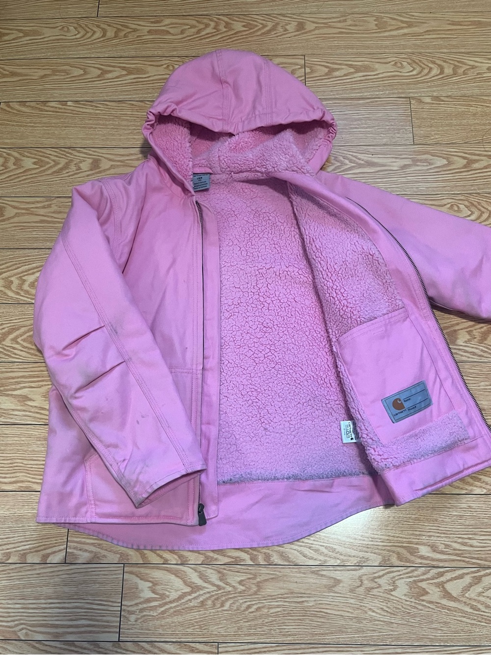 Carhartt Pink Hooded Sherpa Jacket